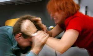 woman abusing man